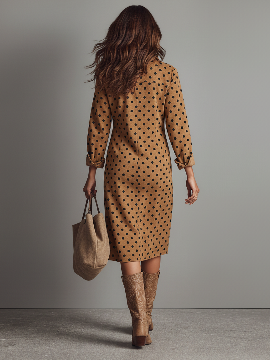 Women's Suede Polka Dot Midi Dress – House of Velari