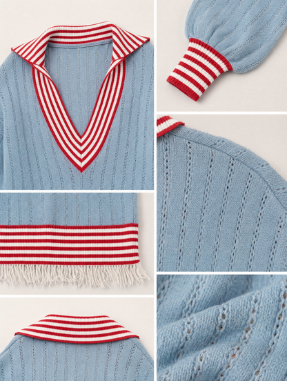 Women's Striped Retro Color Sweater Dress – House of Velari