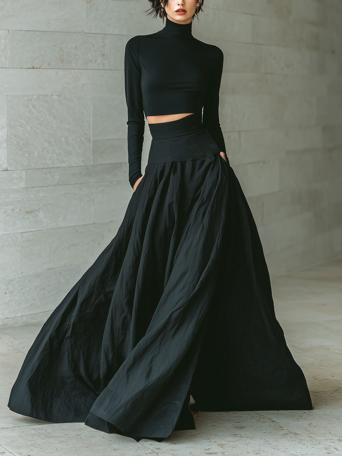 Women's Black Turtleneck Skirt – House of Velari