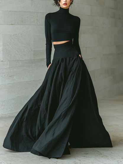 Women's Black Turtleneck Skirt – House of Velari