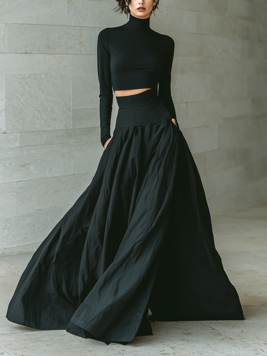 Women's Black Turtleneck Skirt – House of Velari