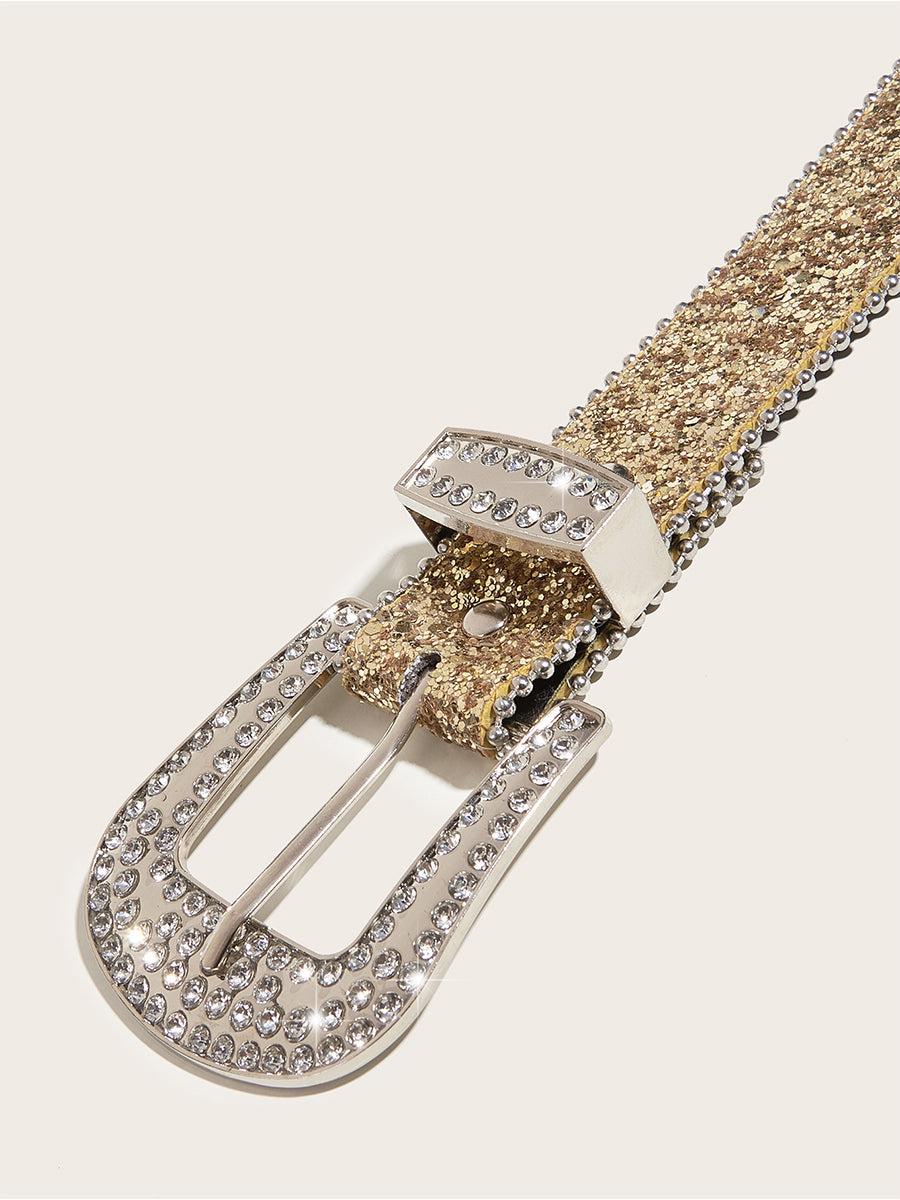 Women's Rhinestone Embellished Buckle Belt – House of Velari