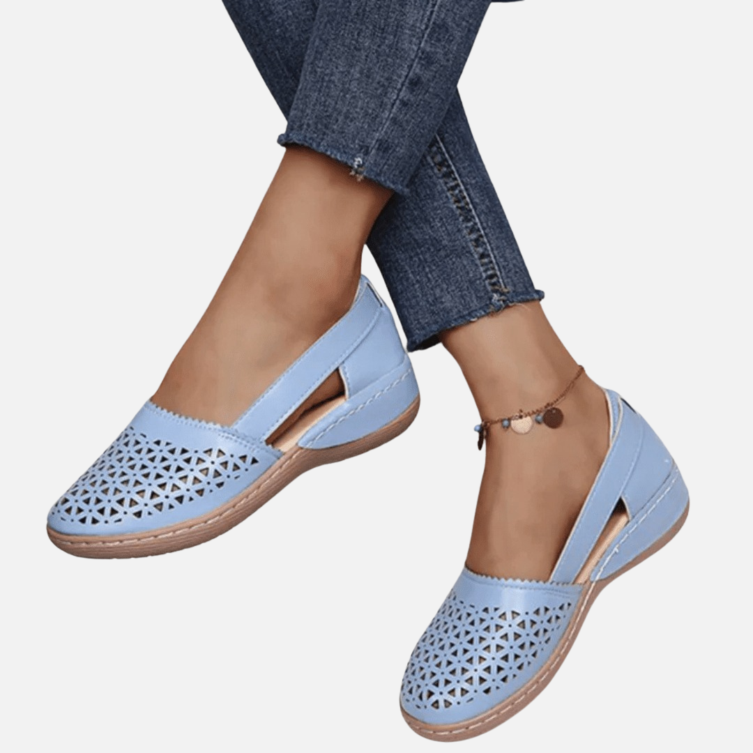 Women's Perforated Slip-On Wedge Flats Cutout – House of Velari