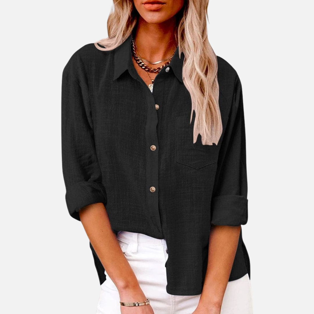 Women's Long Sleeve Linen Button Down Shirt – House of Velari