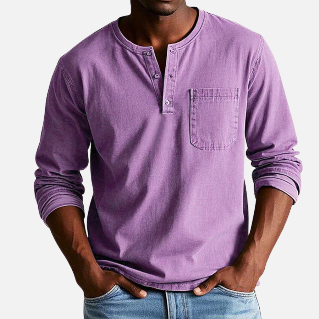 Men's Henley Long-Sleeve Linen Shirt – House of Velari