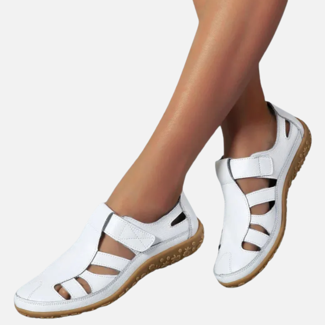 Women's Cushioned Closed Toe Sandals | Velcro Strap
