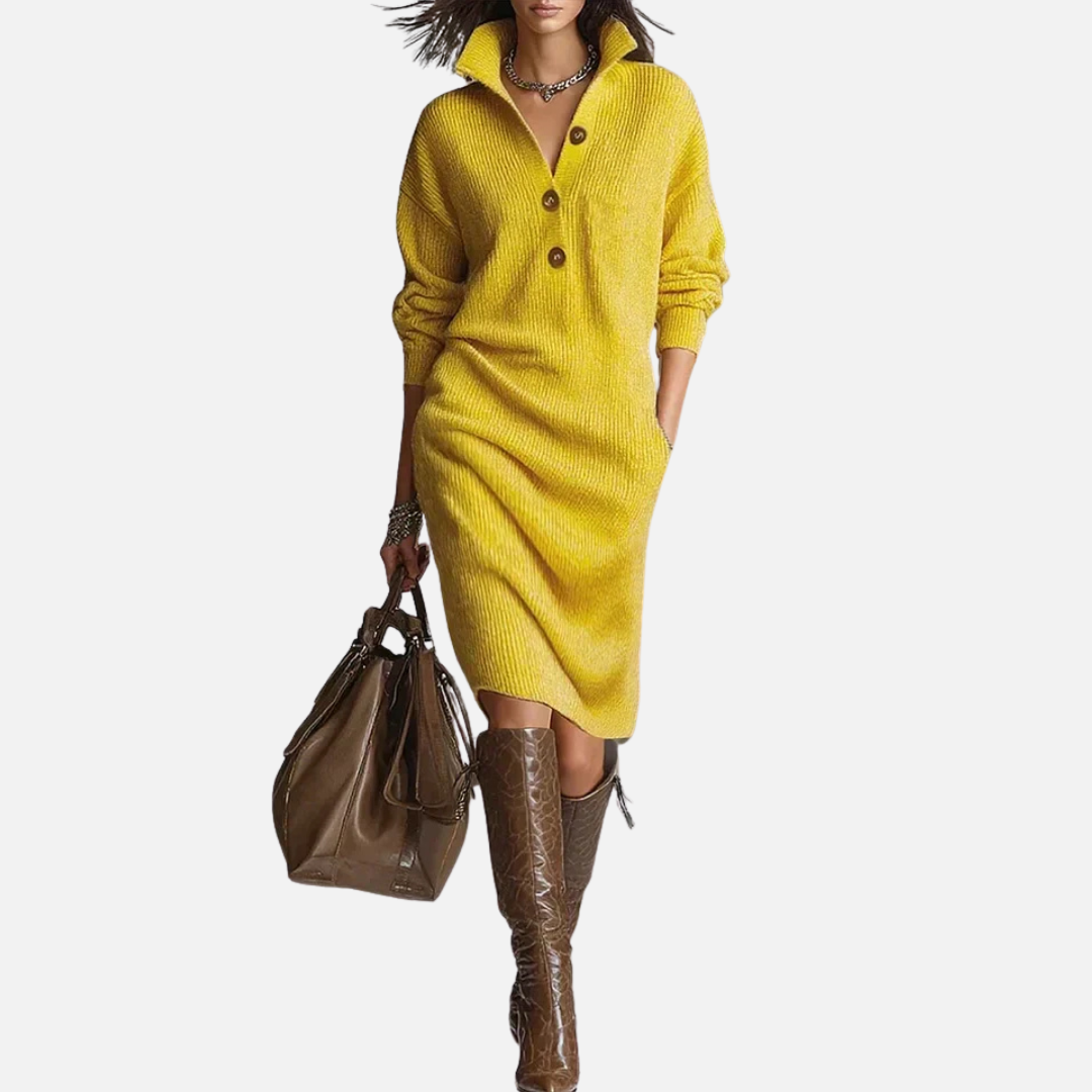 Women's Ribbed Knitted Midi Dress – House of Velari