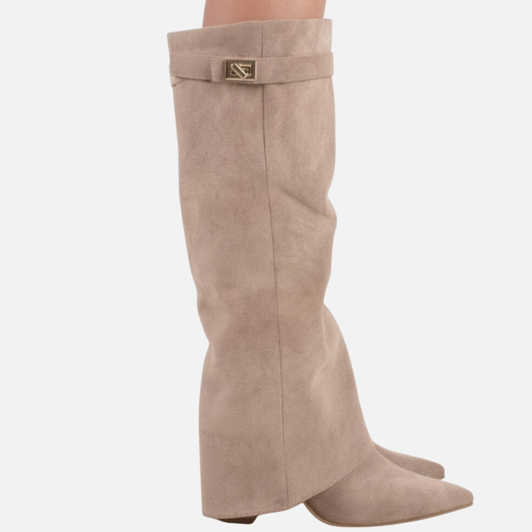 Women’s Suede Wide Knee-High Boots – House of Velari