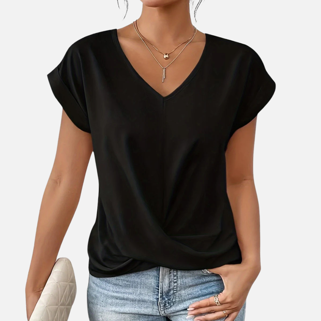 Women's V-Neck Draped T-Shirt Breathable – House of Velari