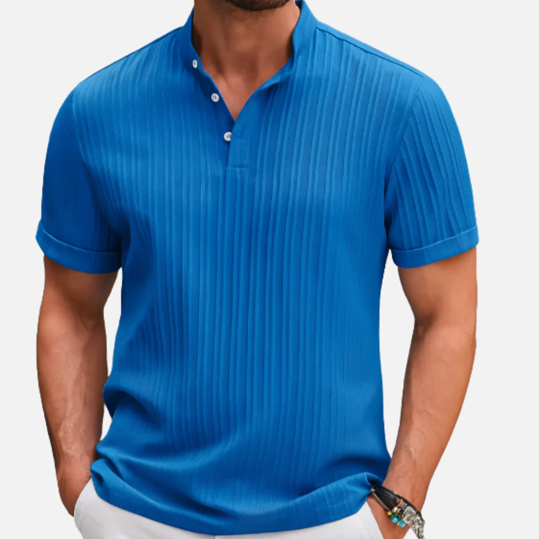 Men's Textured Waffle Knit Polo Shirt – House of Velari
