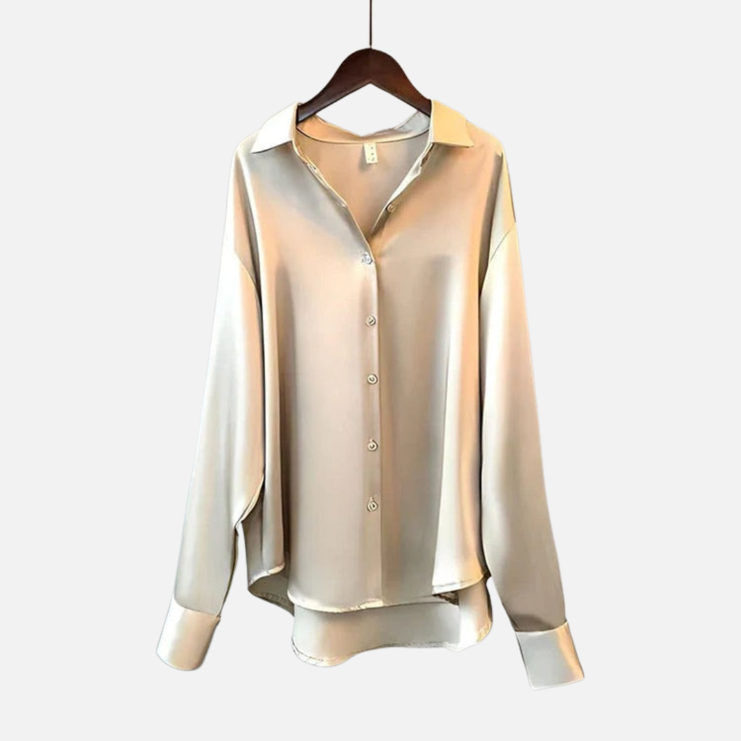 Women's Satin Button-Down Long Sleeve Shirt – House of Velari