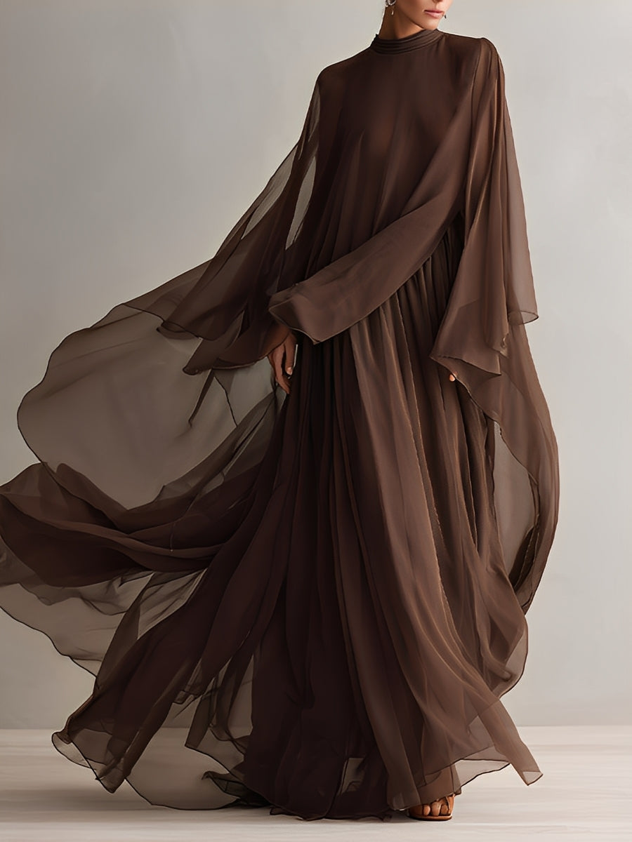 Women's Brown Chiffon Dress – House of Velari