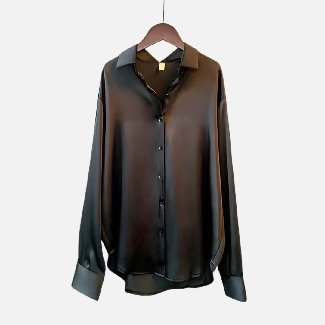 Women's Satin Button-Down Long Sleeve Shirt – House of Velari