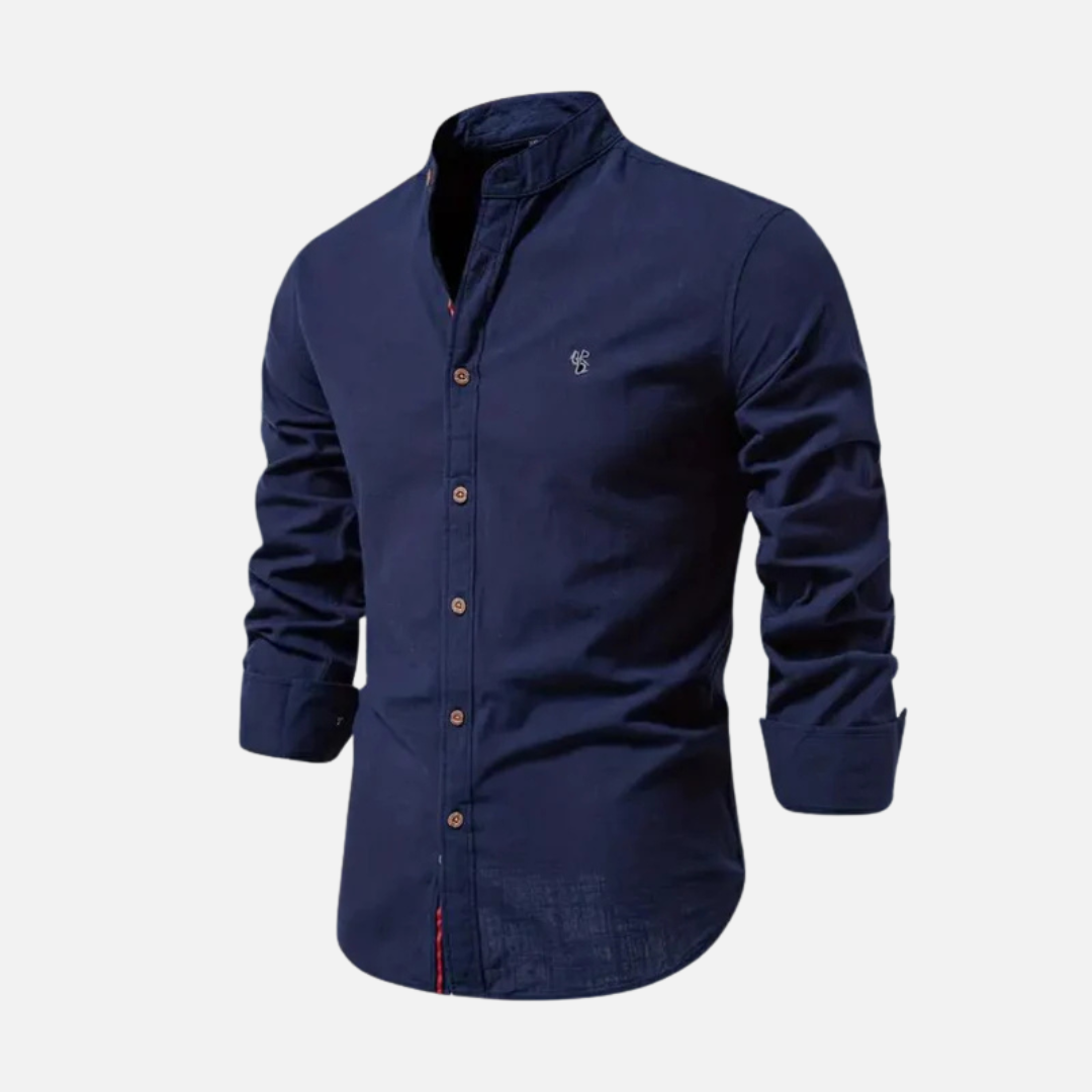 Men's Long Sleeve Mandarin Collar Shirt – House of Velari