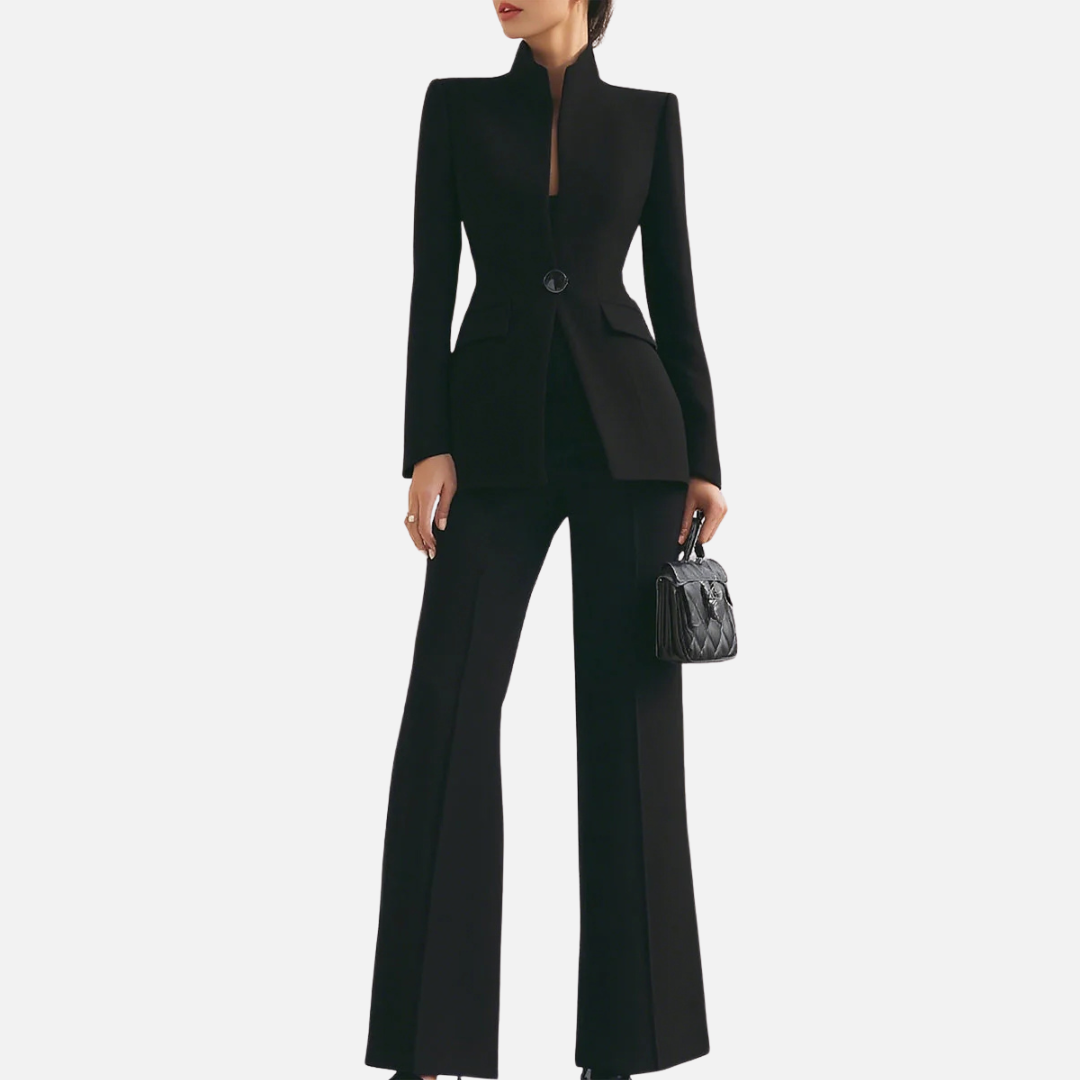 Women's Tailored Stand Collar 2-Piece Pant Suit – House of Velari