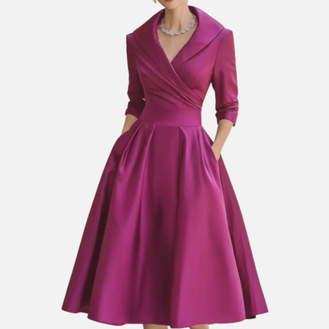Women’s Elegant Wrap Midi Dress – House of Velari