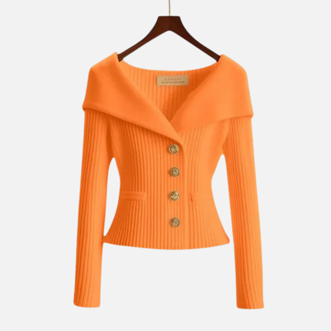 Women's Elegant Ribbed Off-Shoulder Cardigan – House of Velari