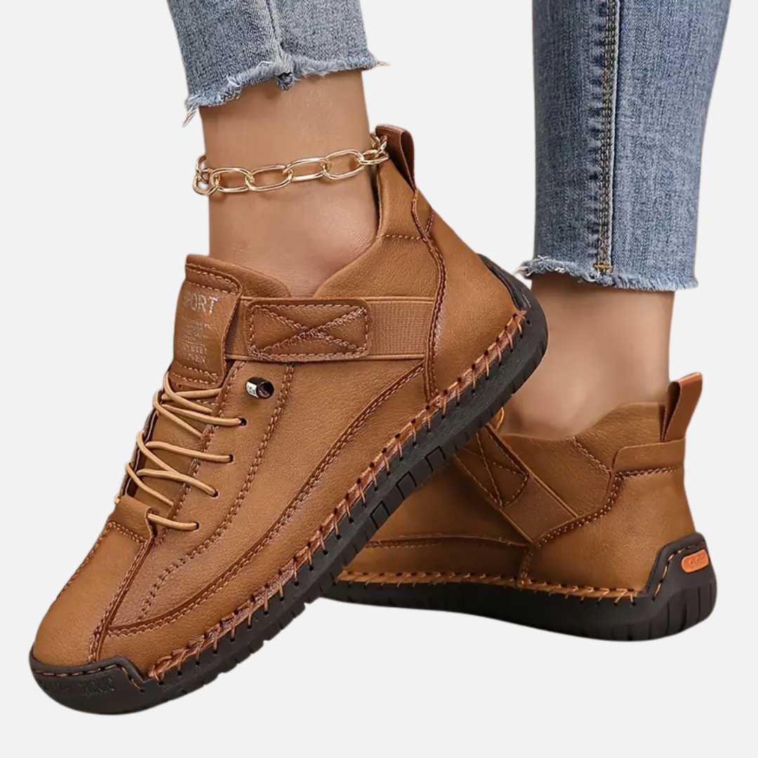 Women's Leather Ankle Walking Shoes – House of Velari
