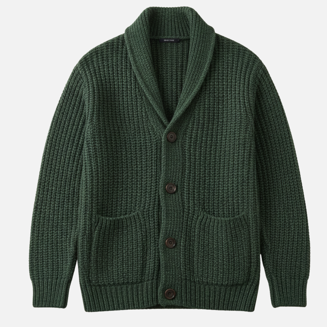 Men’s Collar Knit Cardigan – Classic Button-Up Sweater – House of Velari
