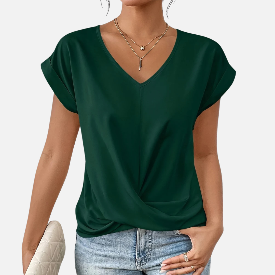 Women's V-Neck Draped T-Shirt Breathable – House of Velari