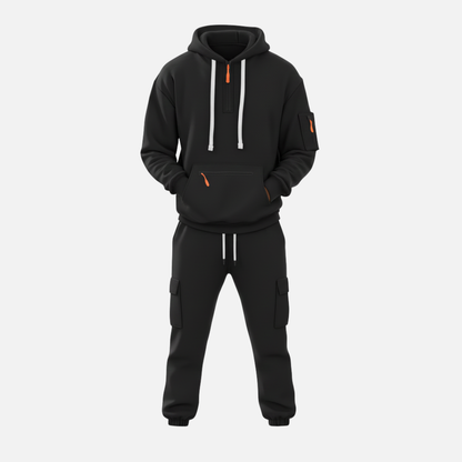 Men’s Two-Piece Tracksuit Set Casual Hoodie & Cargo Joggers – House of Velari