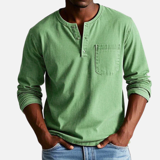Men's Henley Long-Sleeve Linen Shirt – House of Velari