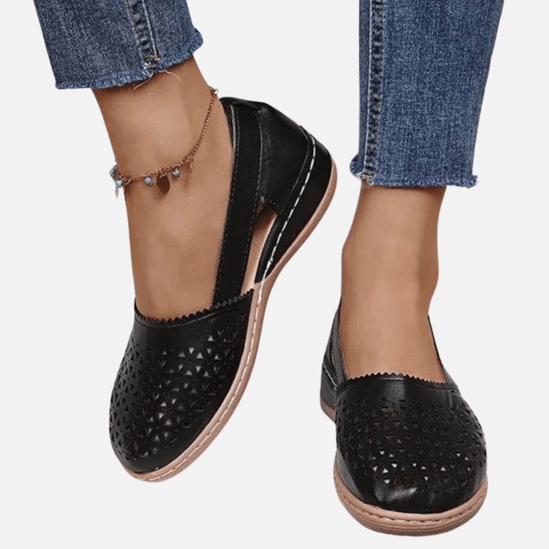 Women's Perforated Slip-On Wedge Flats Cutout – House of Velari