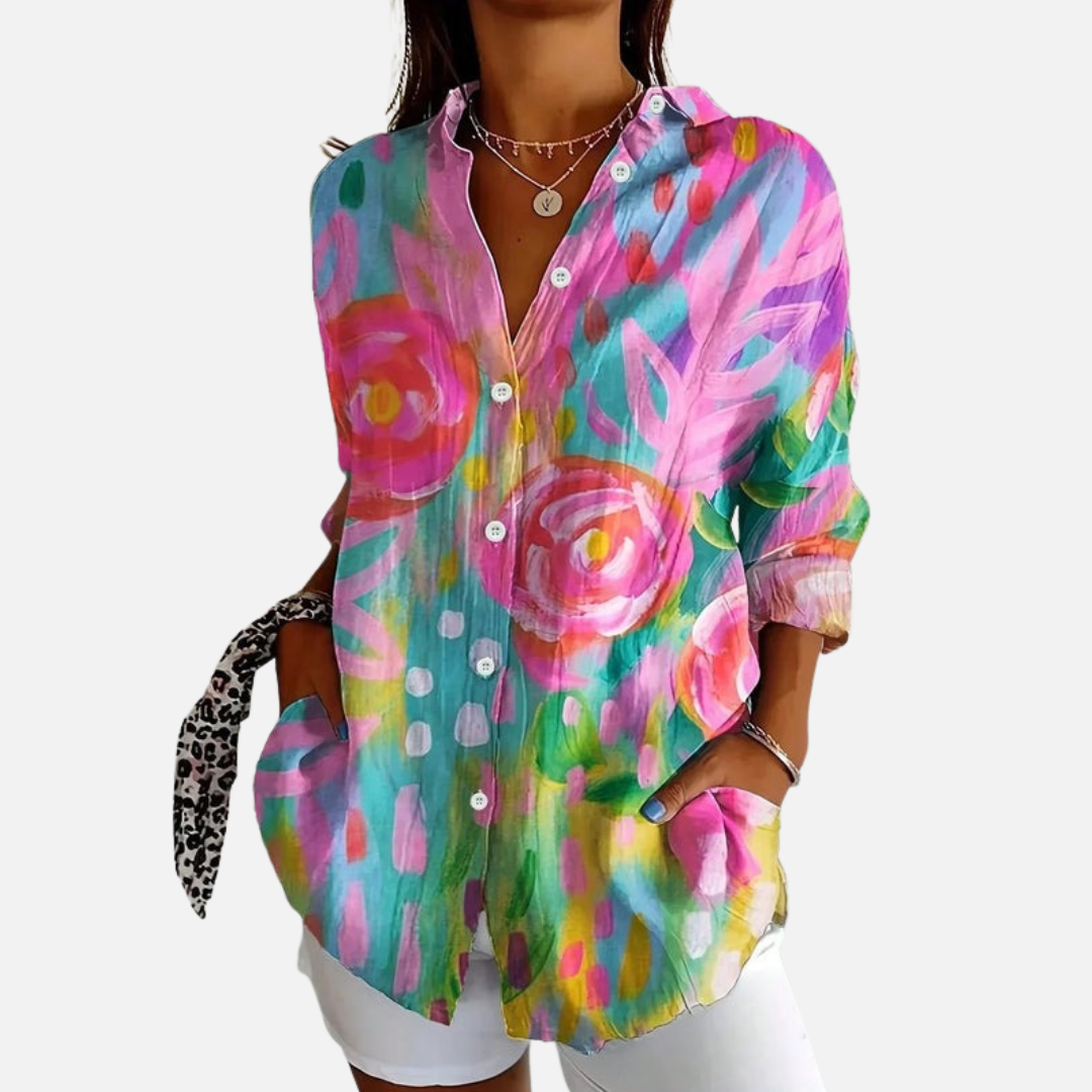 Women's Floral Button-Down Blouse – House of Velari
