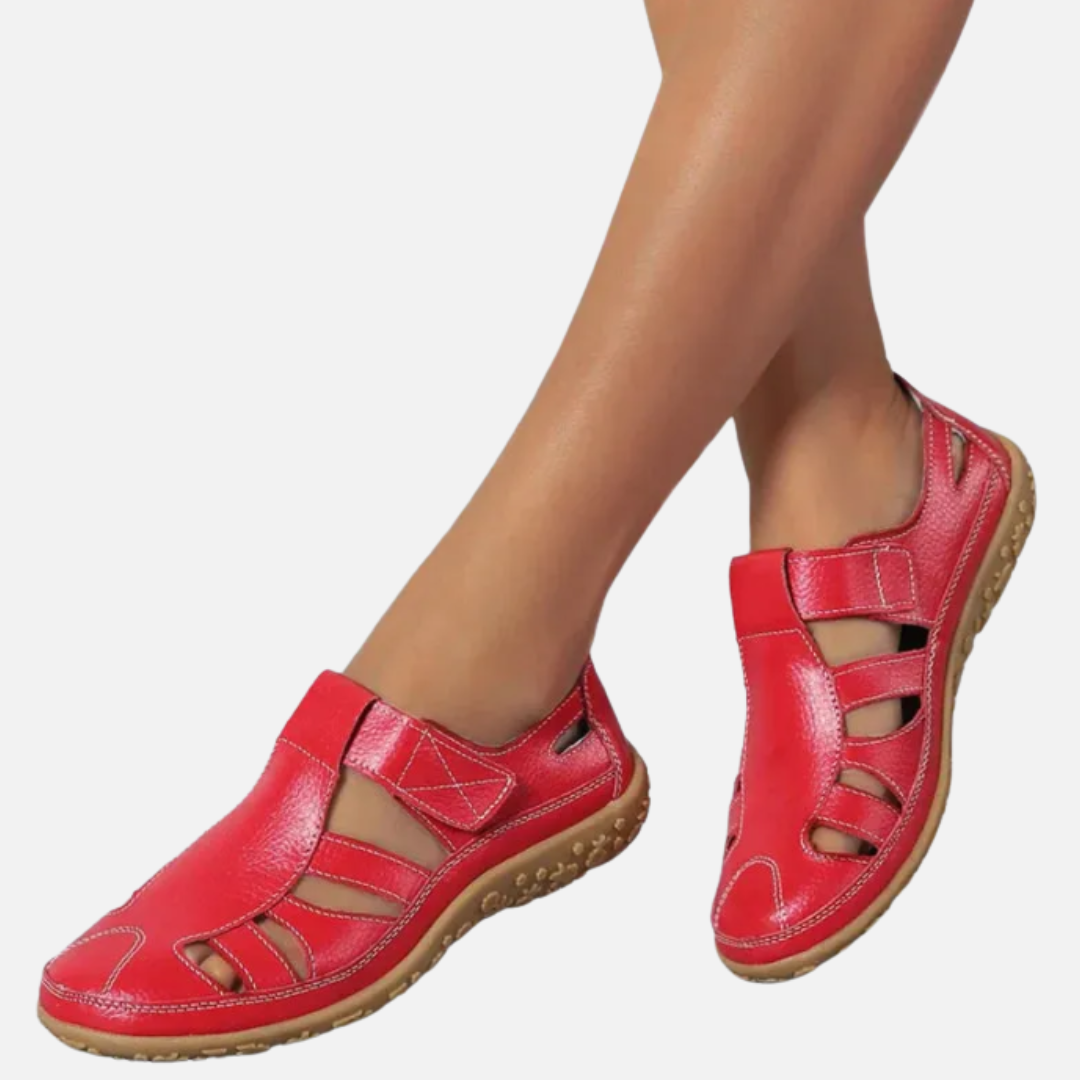 Women's Cushioned Closed Toe Sandals | Velcro Strap