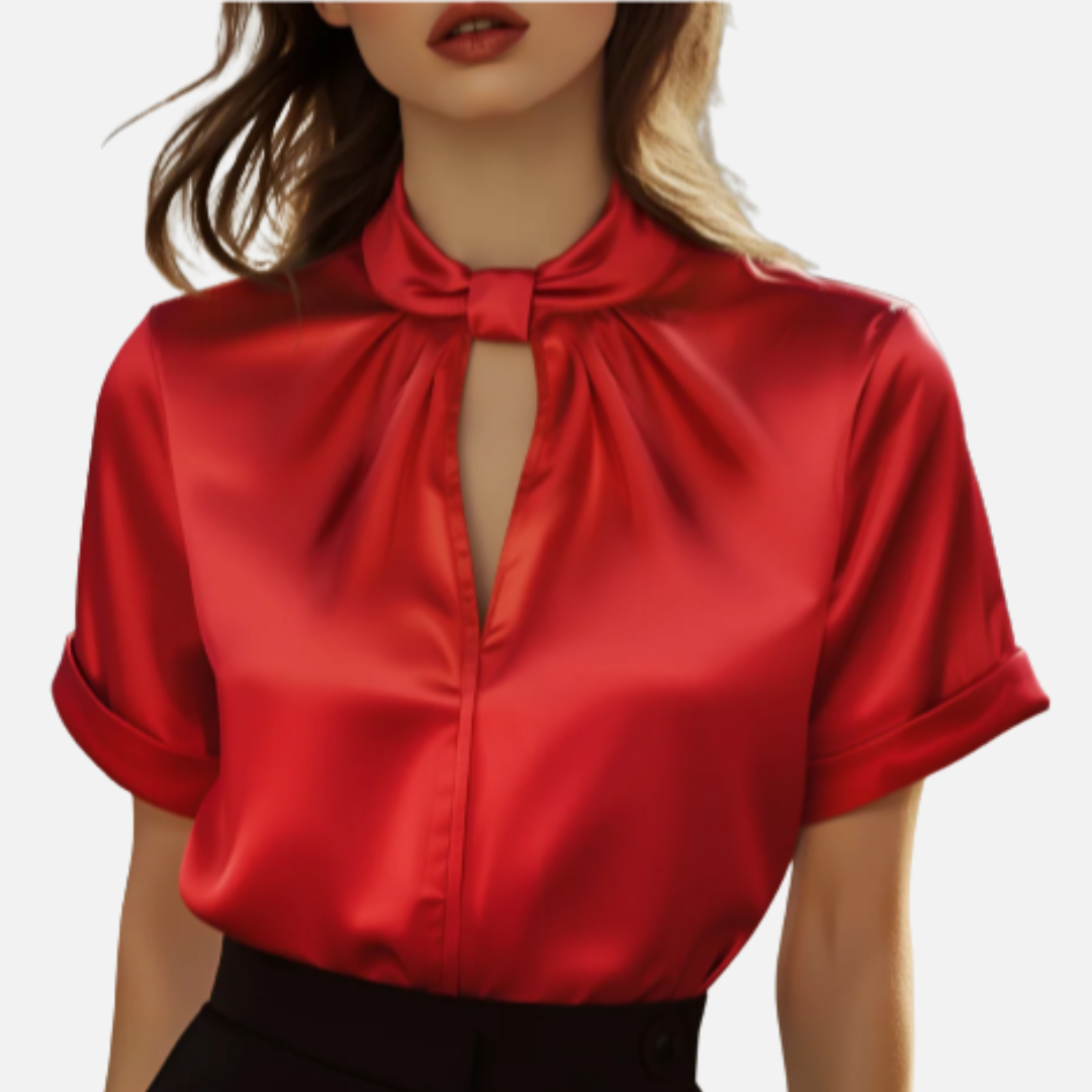 Women's Elegant Satin V-Neck Blouse – House of Velari