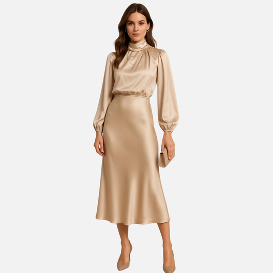 Women’s Satin Midi Dress – House of Velari