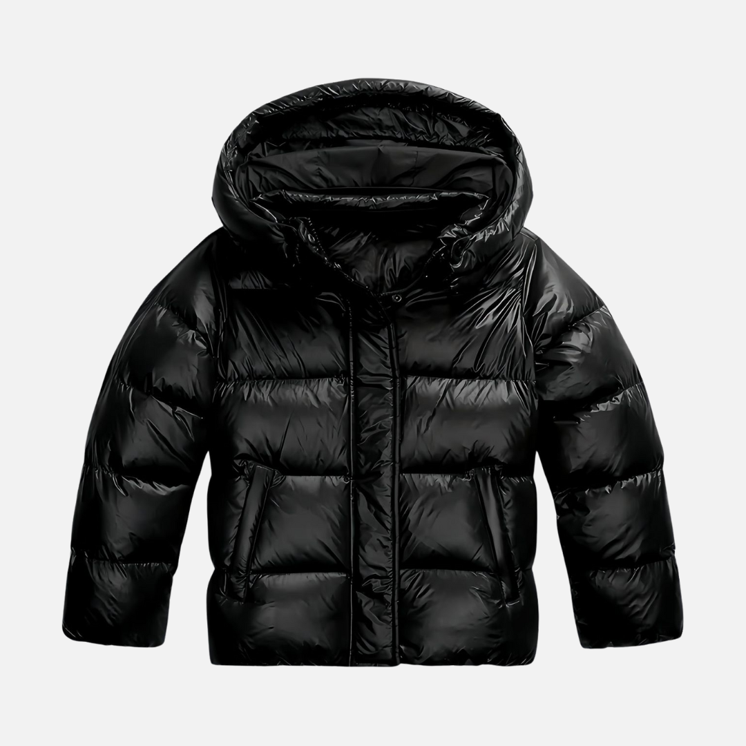 Glossy Puffer Jacket with Hood for Women – House of Velari