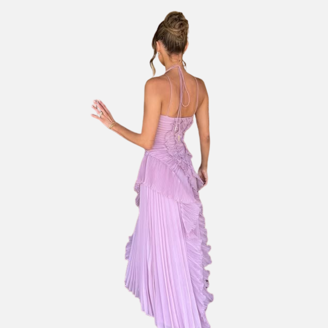 Women’s Pleated Ruffle Evening Dress