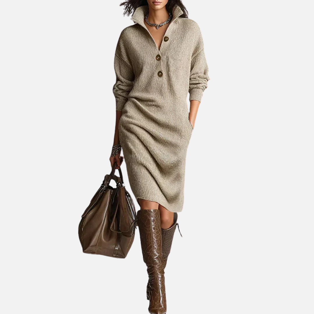 Women's Ribbed Knitted Midi Dress – House of Velari