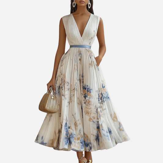 Women's Floral Pleated Midi Dress – House of Velari