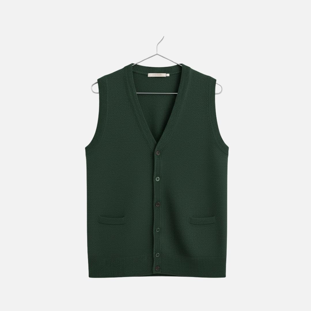 Men’s Classic Knit Button Up Vest – Cardigan – House of Velari