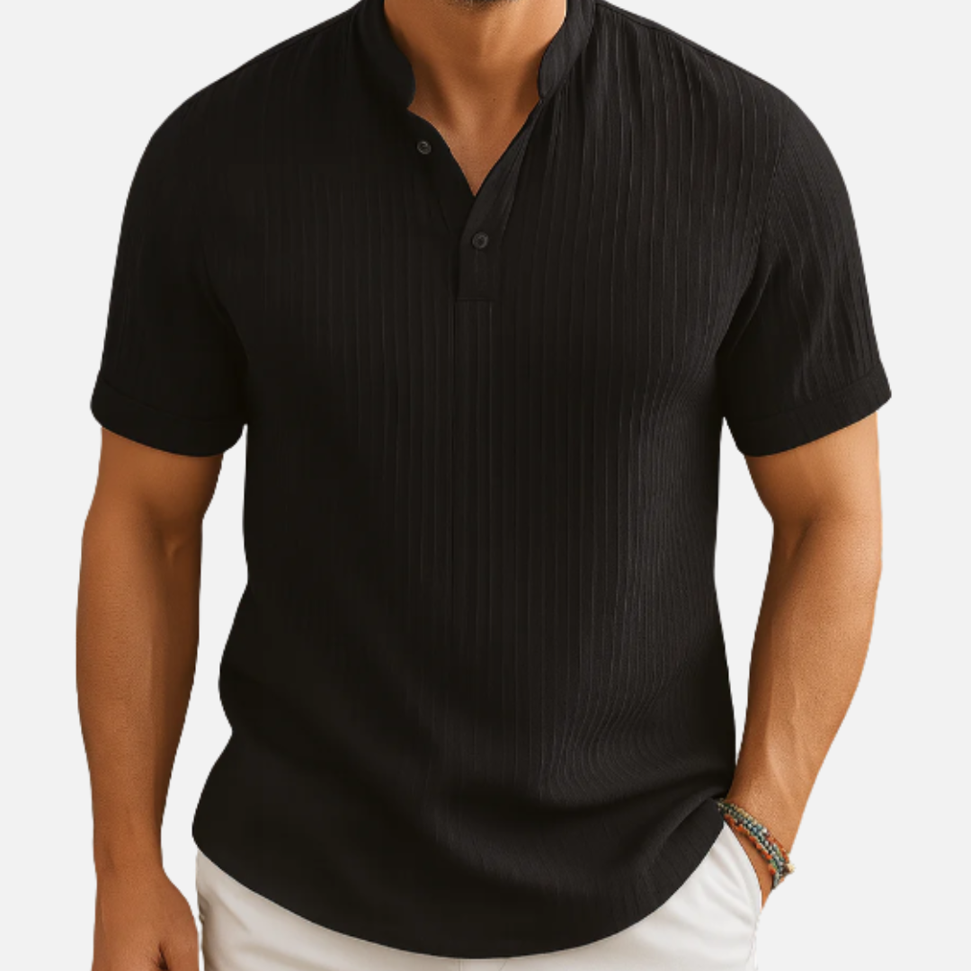 Men's Textured Waffle Knit Polo Shirt – House of Velari