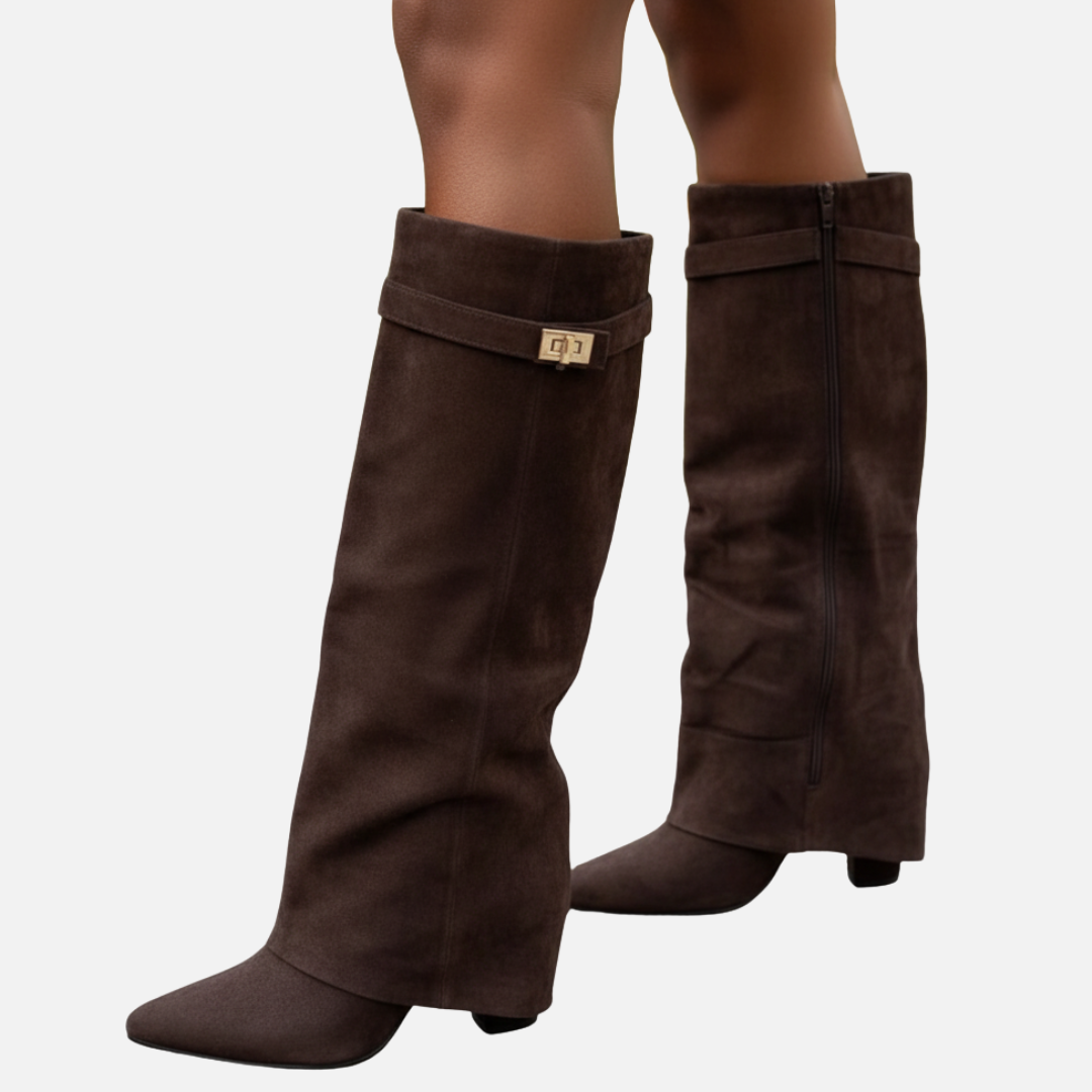 Women’s Suede Wide Knee-High Boots – House of Velari