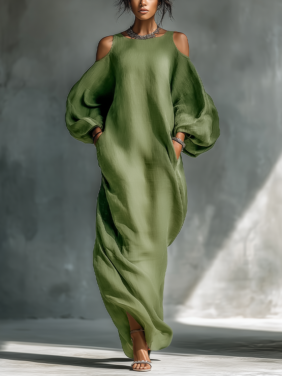 Women's Green Oversized Maxi Dress – House of Velari