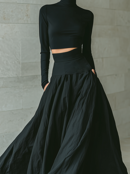 Women's Black Turtleneck Skirt – House of Velari