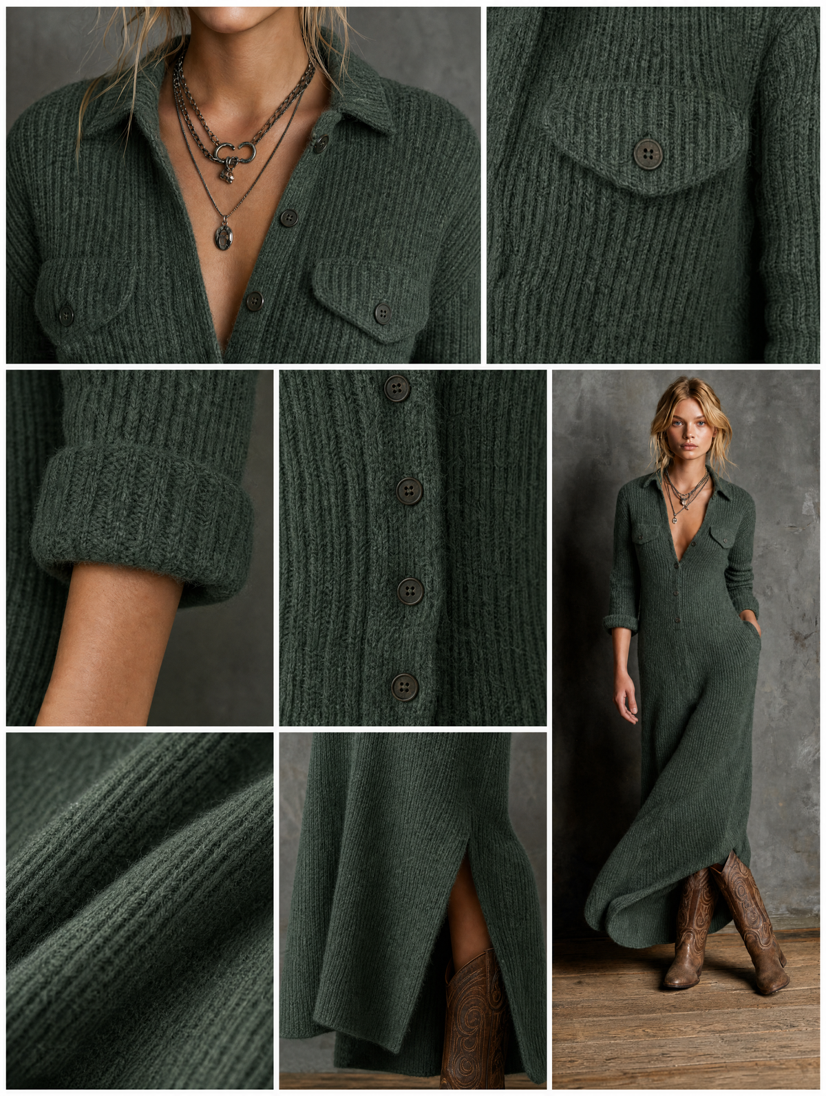 Women's Vintage Button Front Sweater Dress – House of Velari