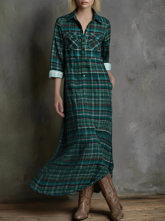 Women's Plaid Print Maxi Dress – House of Velari