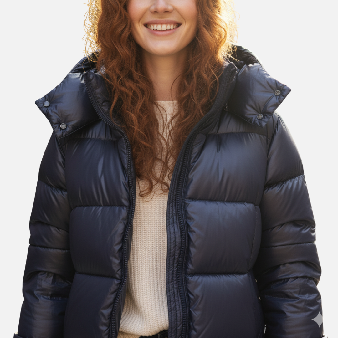 Glossy Puffer Jacket with Hood for Women – House of Velari