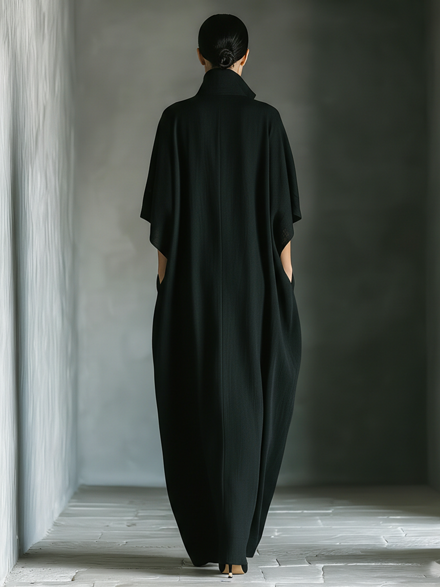 Women's Black Cotton Oversized Maxi Dress – House of Velari