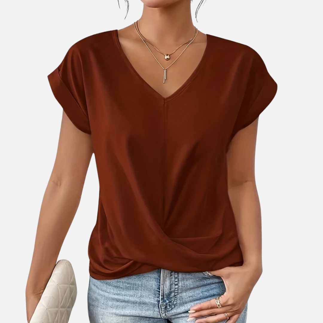 Women's V-Neck Draped T-Shirt Breathable – House of Velari