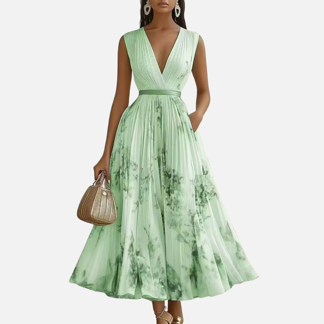 Women's Floral Pleated Midi Dress – House of Velari