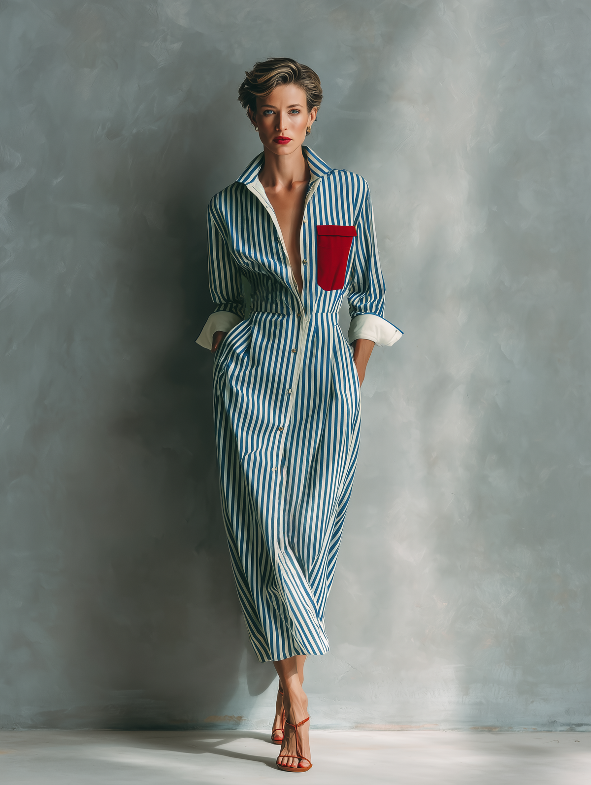 Women's White Cotton Striped Shirt Dress – House of Velari