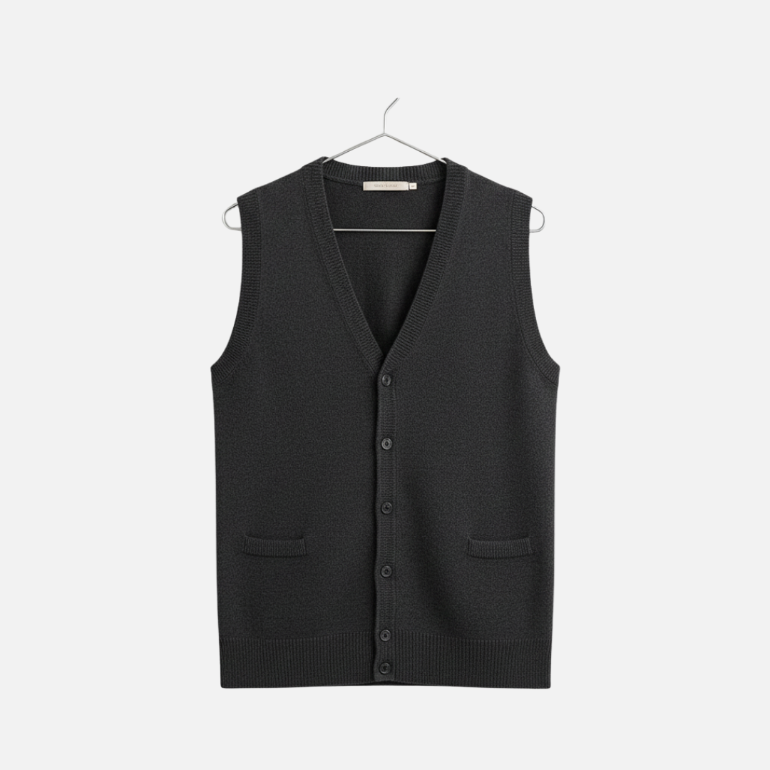 Men’s Classic Knit Button Up Vest – Cardigan – House of Velari