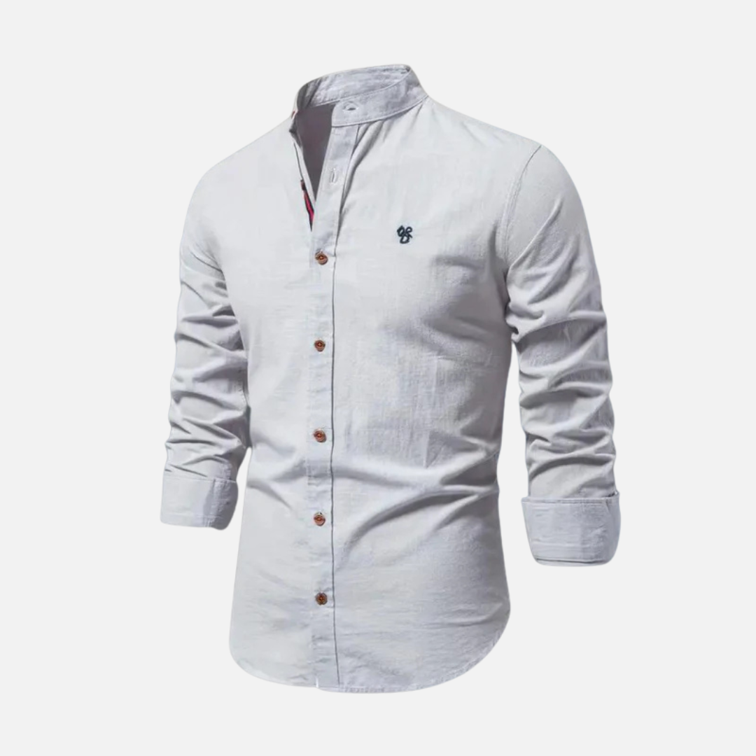 Men's Long Sleeve Mandarin Collar Shirt – House of Velari