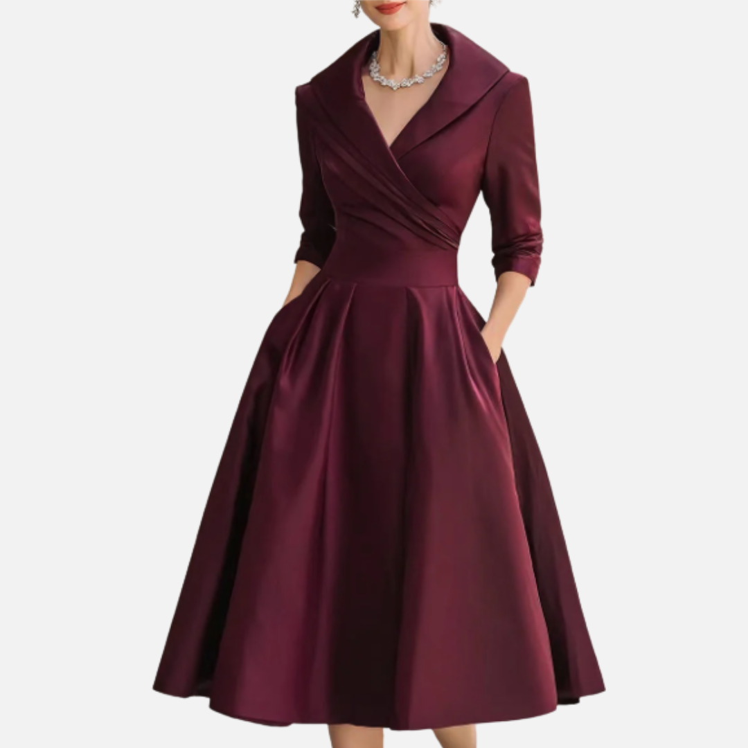 Women’s Elegant Wrap Midi Dress – House of Velari